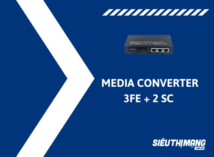 Converter quang 2 sợi 3 ports 10/100M 2 port SC Duplex 20KM Converter quang 2 sợi 3 ports 10/100M 2 port SC Duplex 20KM