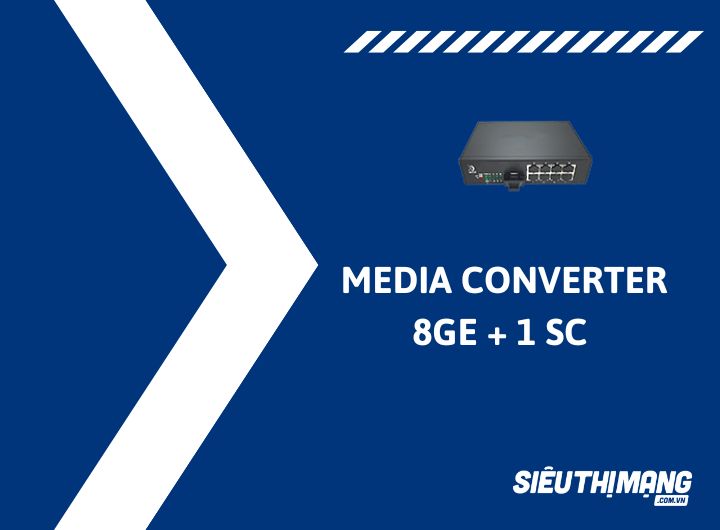 Converter quang 2 sợi 8 ports 10/100/1000M SC Duplex 20KM