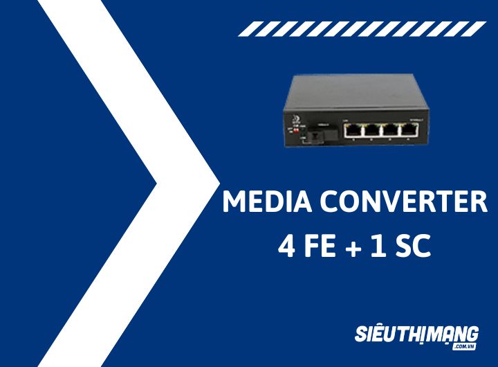 Converter quang 2 sợi 4 ports 10/100M SC Duplex 20KM