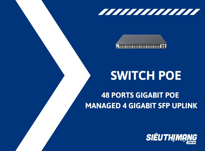 Switch PoE 48 Ports 10/100/1000Mbps Managed PoE Switch with 4 Gigabit SFP Uplink
