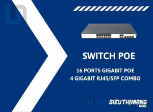 Switch PoE 16 Ports 10/100/1000Mbps, 4 Gigabit Combo Uplink