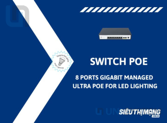 Switch Poe 8 Ports 10/100/1000Mbps managed Ultra PoE switch LED Lighting